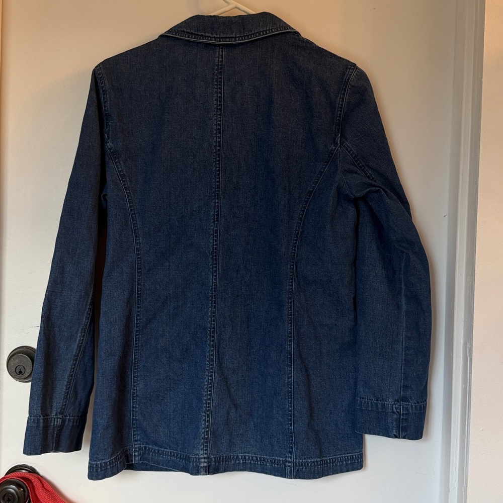 Orvis Denim Blazer Jean Jacket Coat Cotton Blue vintage Outerwear size 6 - Picture 4 of 4